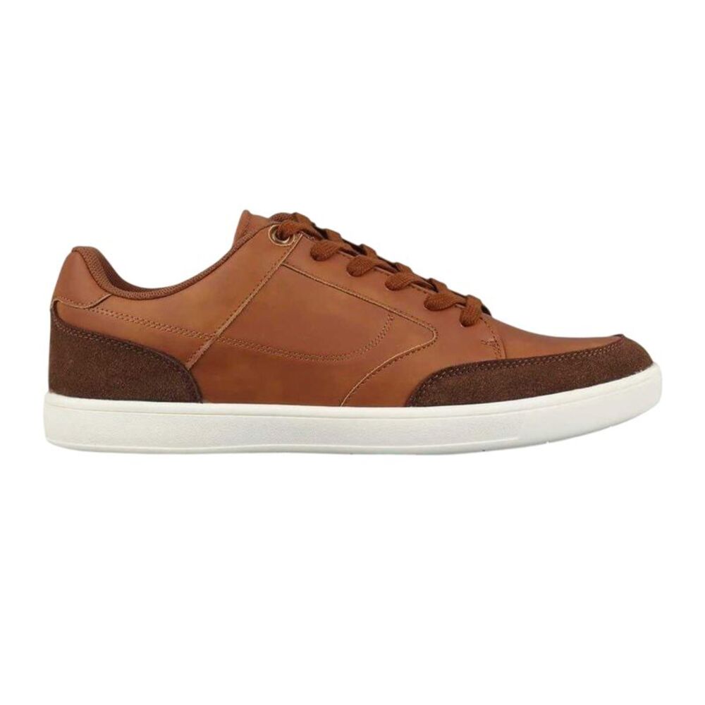 Fabric Mens Casual Flat Sneakers / Tan